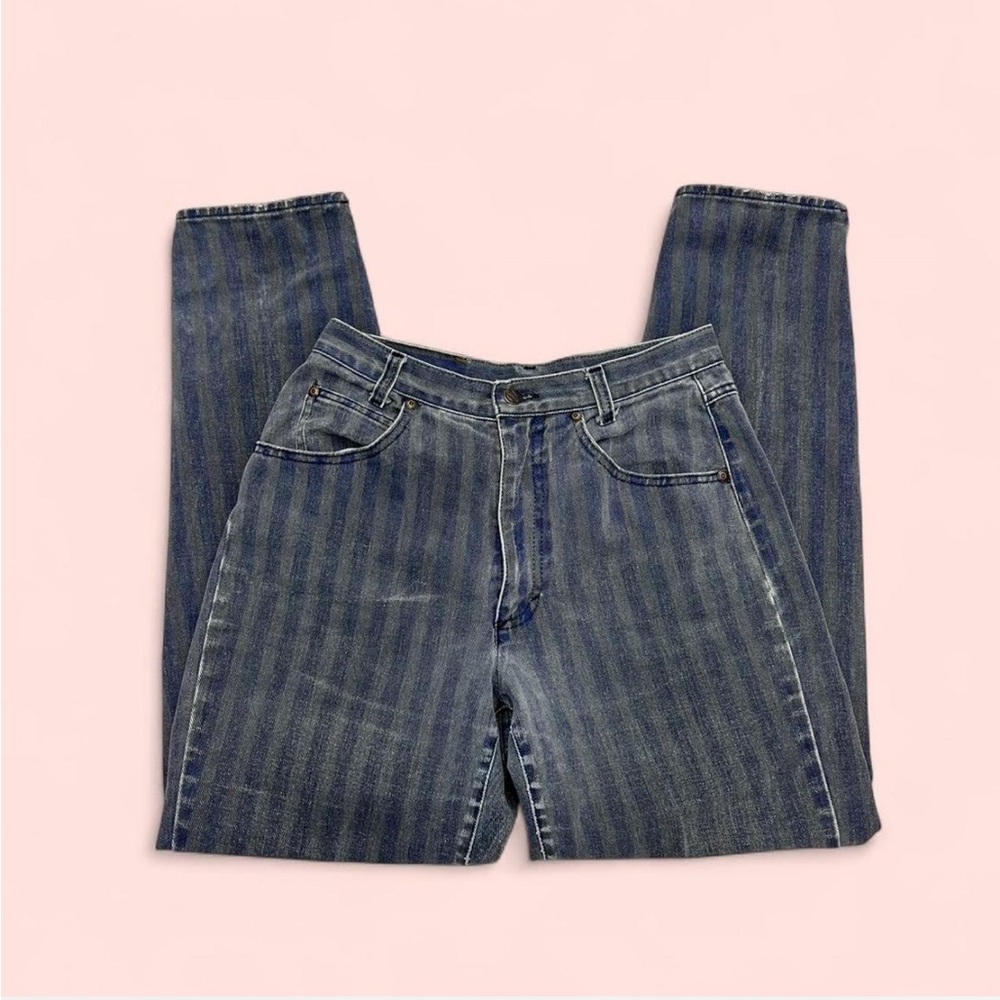 Vintage high waisted striped jeans